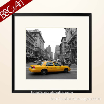 Modern yellow Taxi car oil painting
